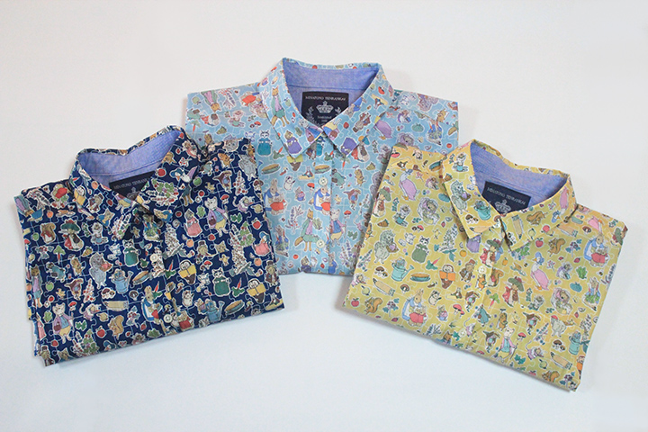 みなとのてんらんかい店舗にてリバティファブリックの洋服販売